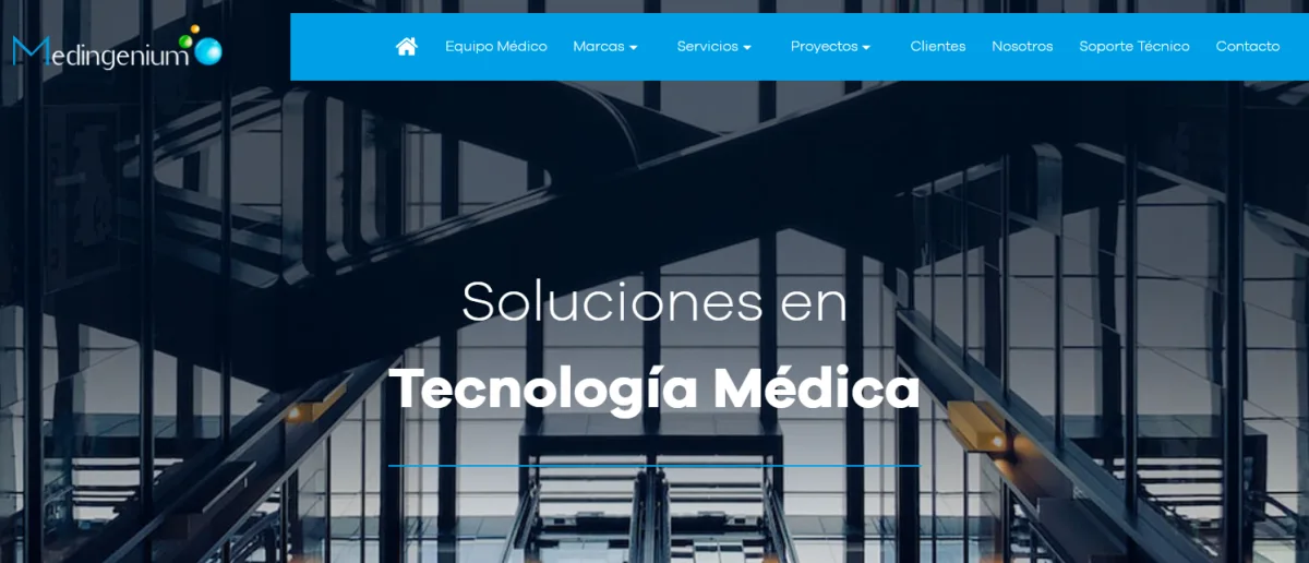Proyecto de Medingenium en el módulo de Control de Proyectos, con seguimiento de equipo médico importado